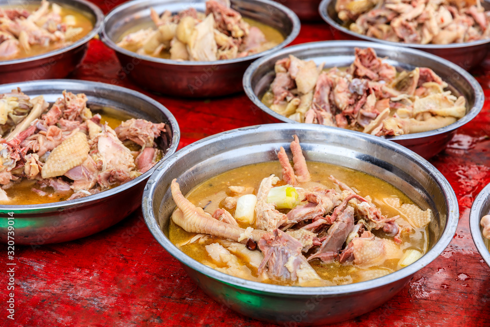 Delicious stewed chicken meat,Chinese food.