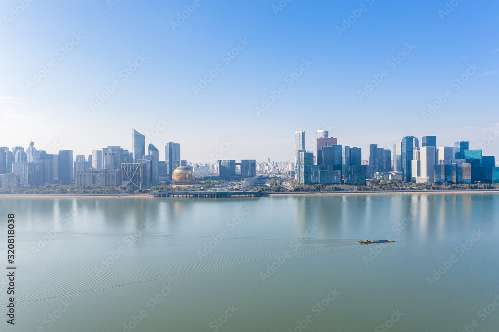 city skyline in hangzhou china