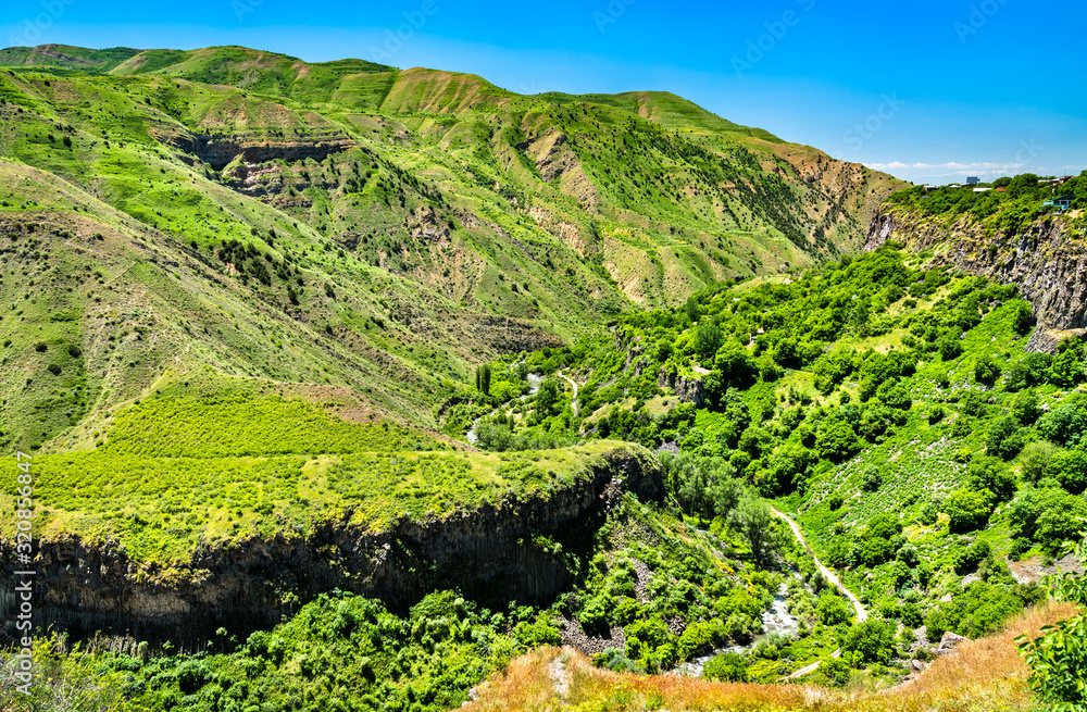 The Garni Gorge with basalt column formations. Armenia