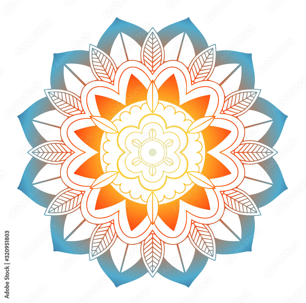 Mandala patterns on isolated background