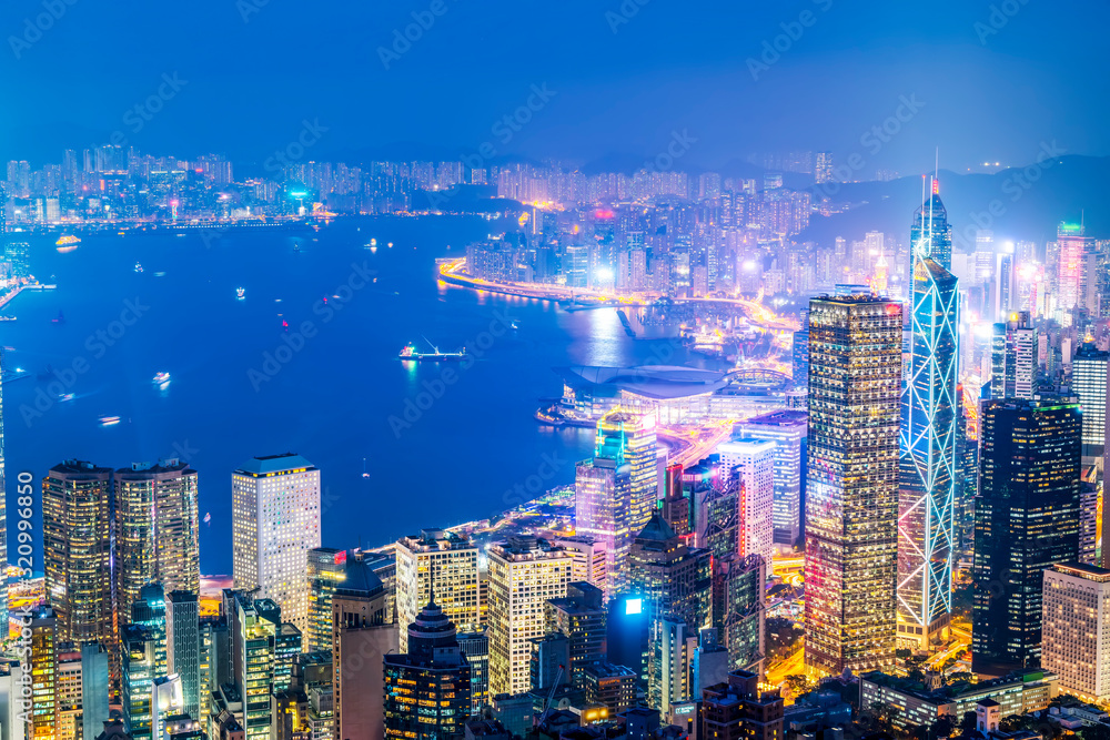 Beautiful night view of Hong Kong..