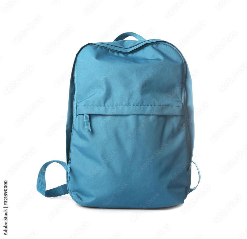 School backpack on white background