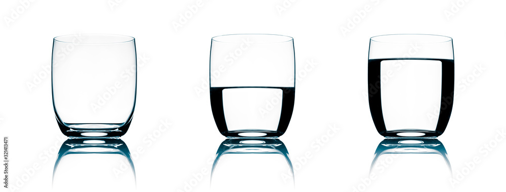 Water Glasses - isolated on white background