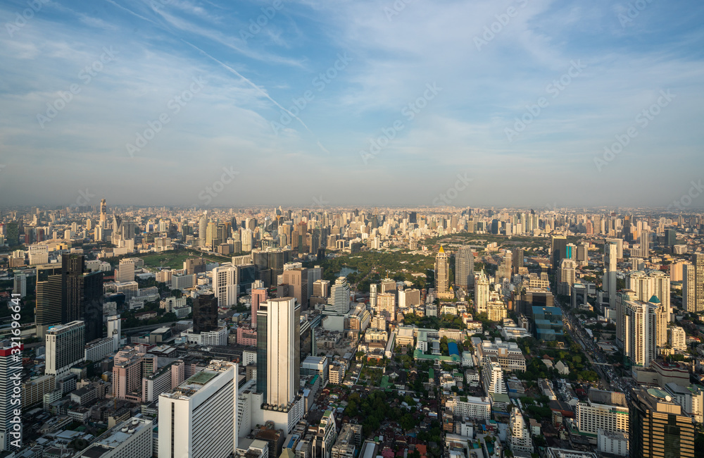 Cityscape and skyline of Bangkok City, Thailand. Bangkok is the largest city and the top travel dest