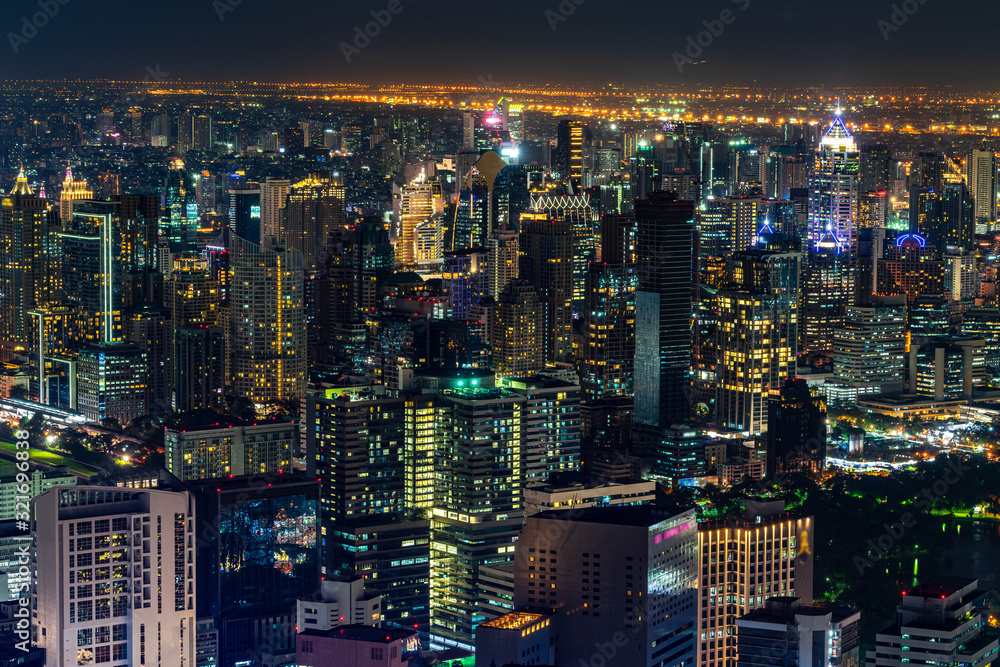 Cityscape and skyline of Bangkok City, Thailand. Bangkok is the largest city and the top travel dest