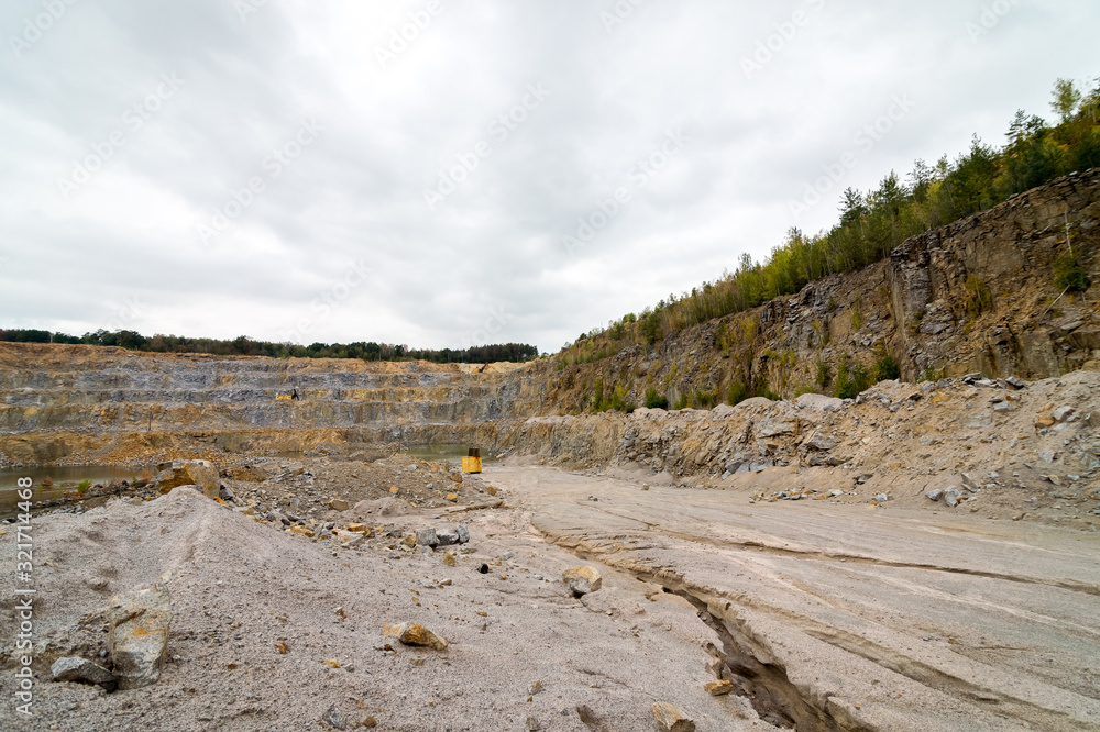 Part of the limestone quarry panorama, high resolution and details.