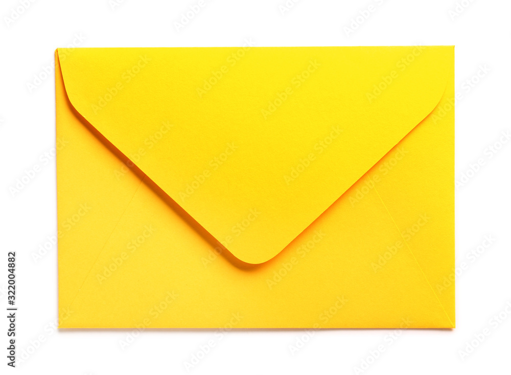 Paper envelope on white background