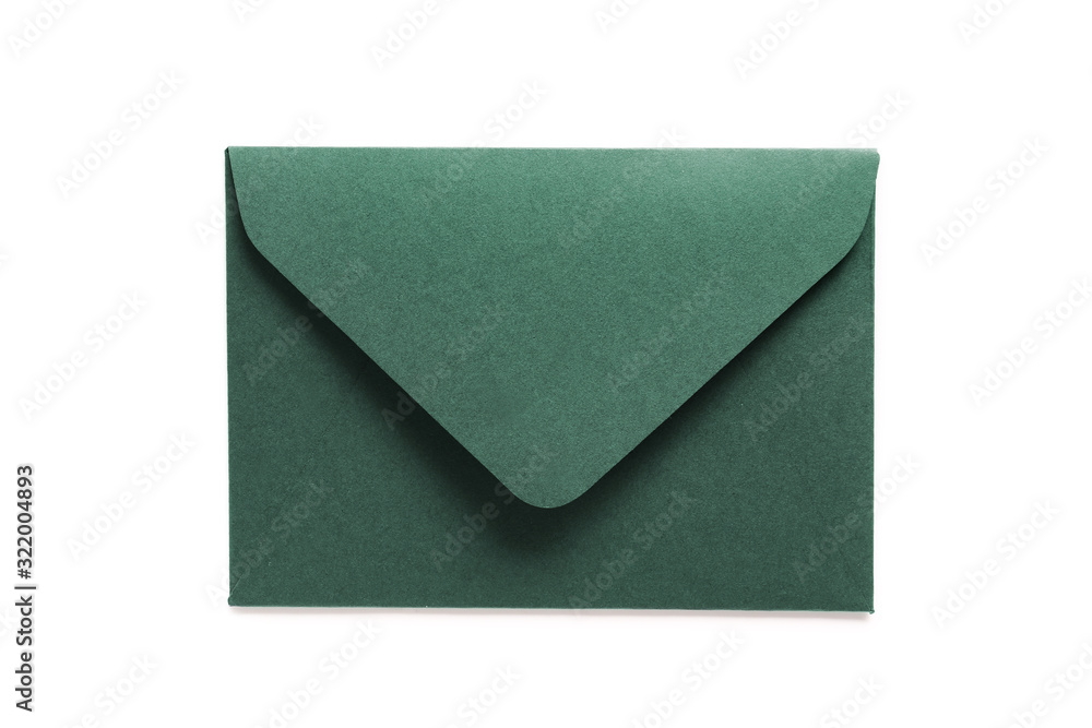 Paper envelope on white background