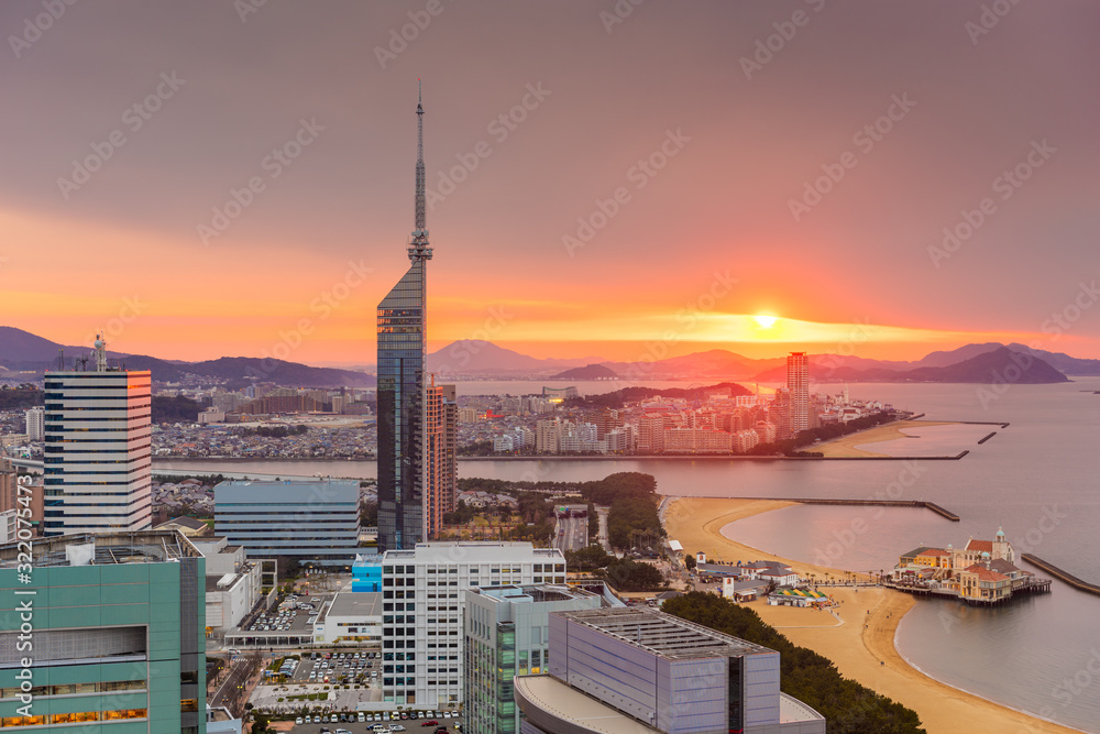 日本福冈天际线和塔