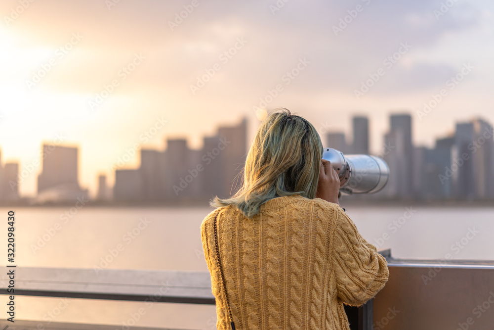 girl with telescope