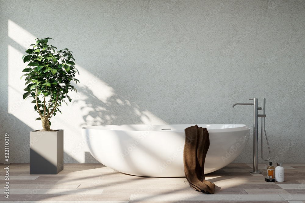 The interior of the bathroom. Sunny day. 