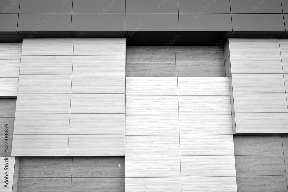 Abstract modern architecture with high contrast black and white tone. Architecture of geometry at gl