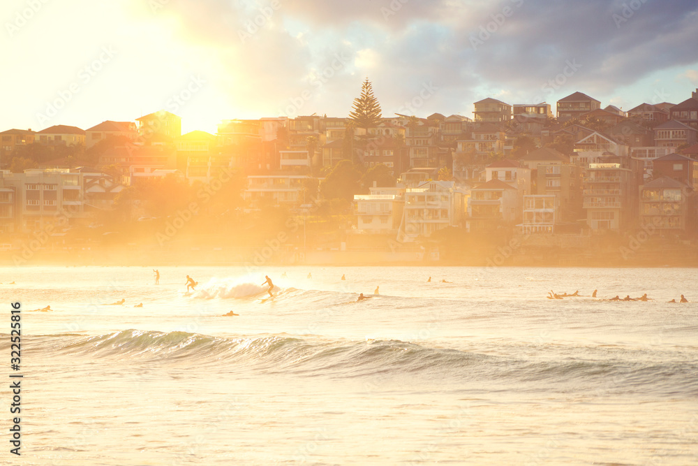 People relaxing on the Bondi beach in Sydney