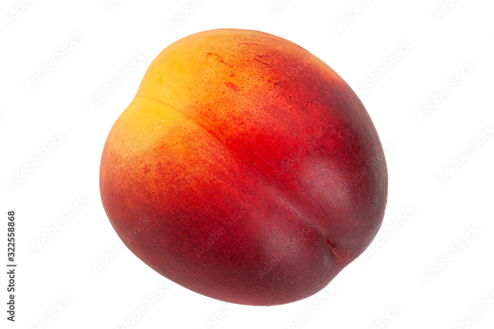 Ripe nectarine fruit on white