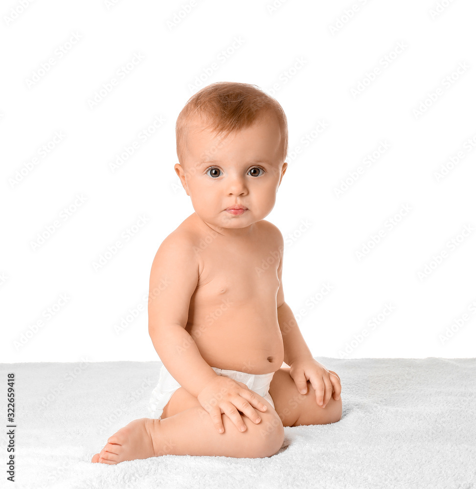 Cute little baby isolated on white