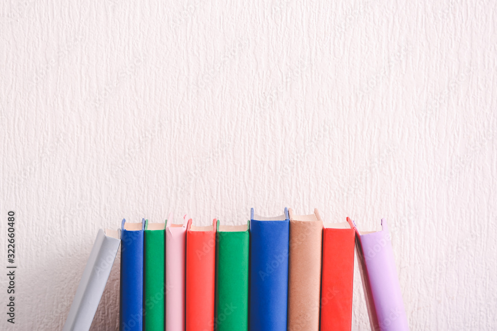 Many books on light background