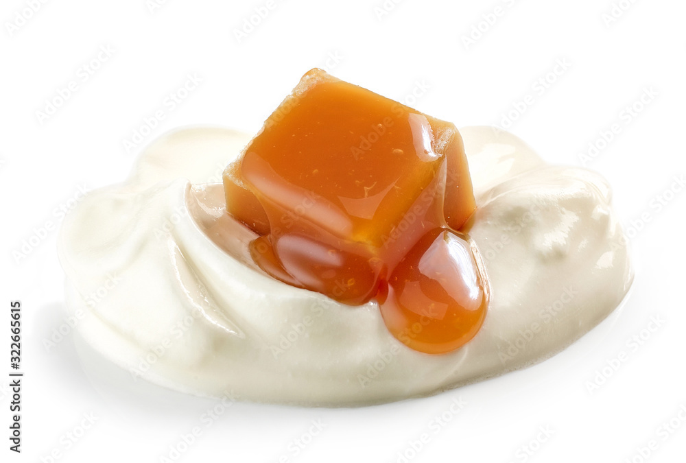 greek yogurt and caramel