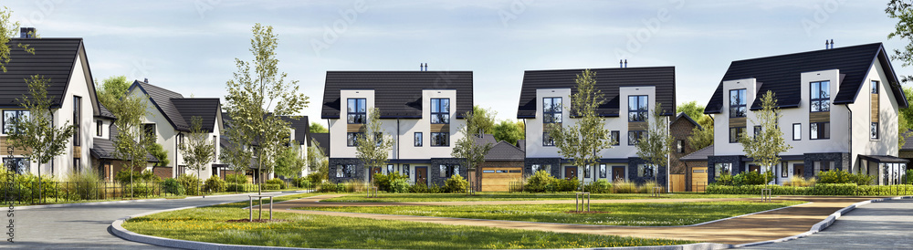 Newly built homes in a residential estate