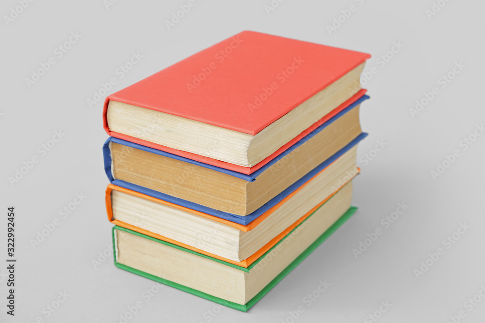 Many books on light background