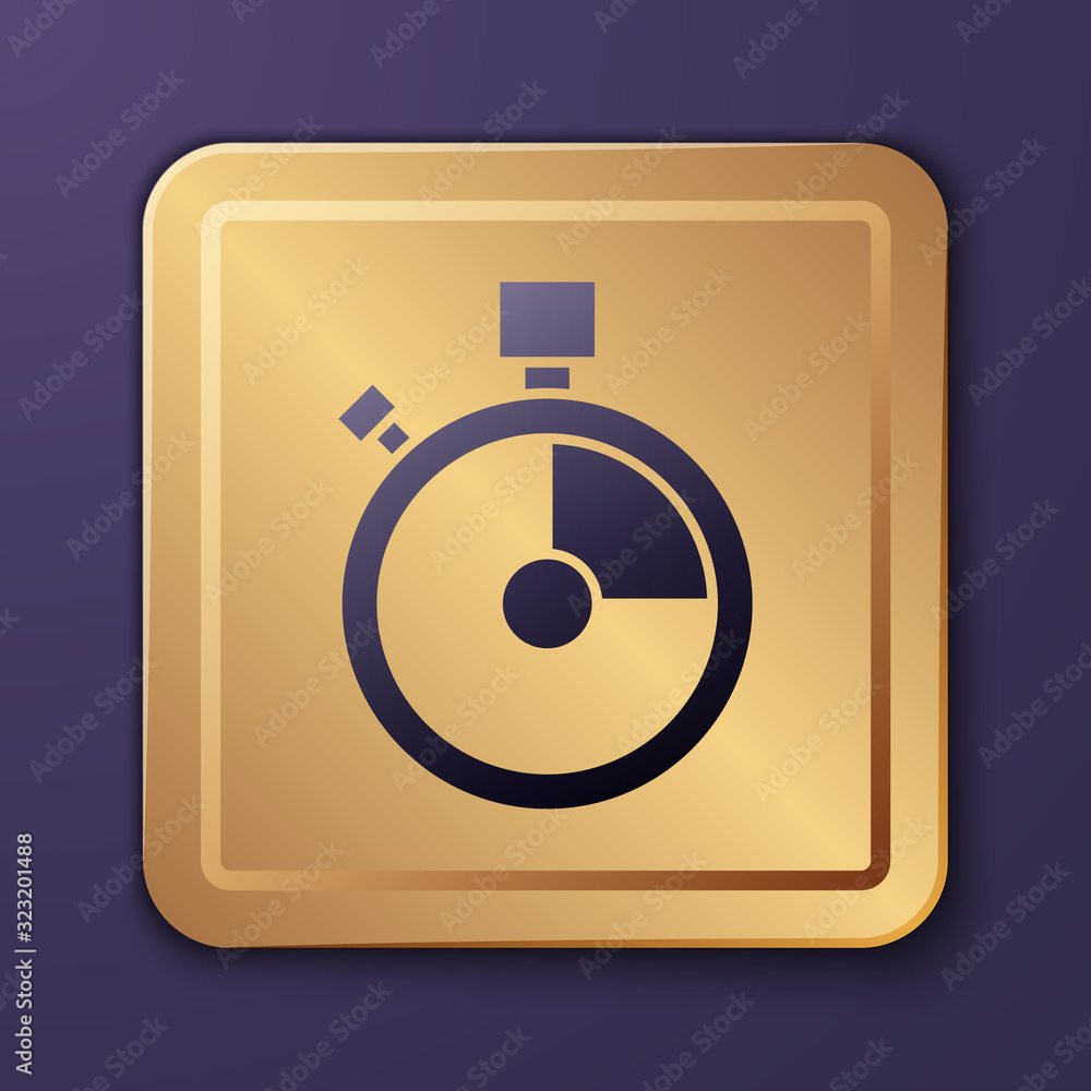 Purple Fast time delivery icon isolated on purple background. Timely service, stopwatch in motion, d