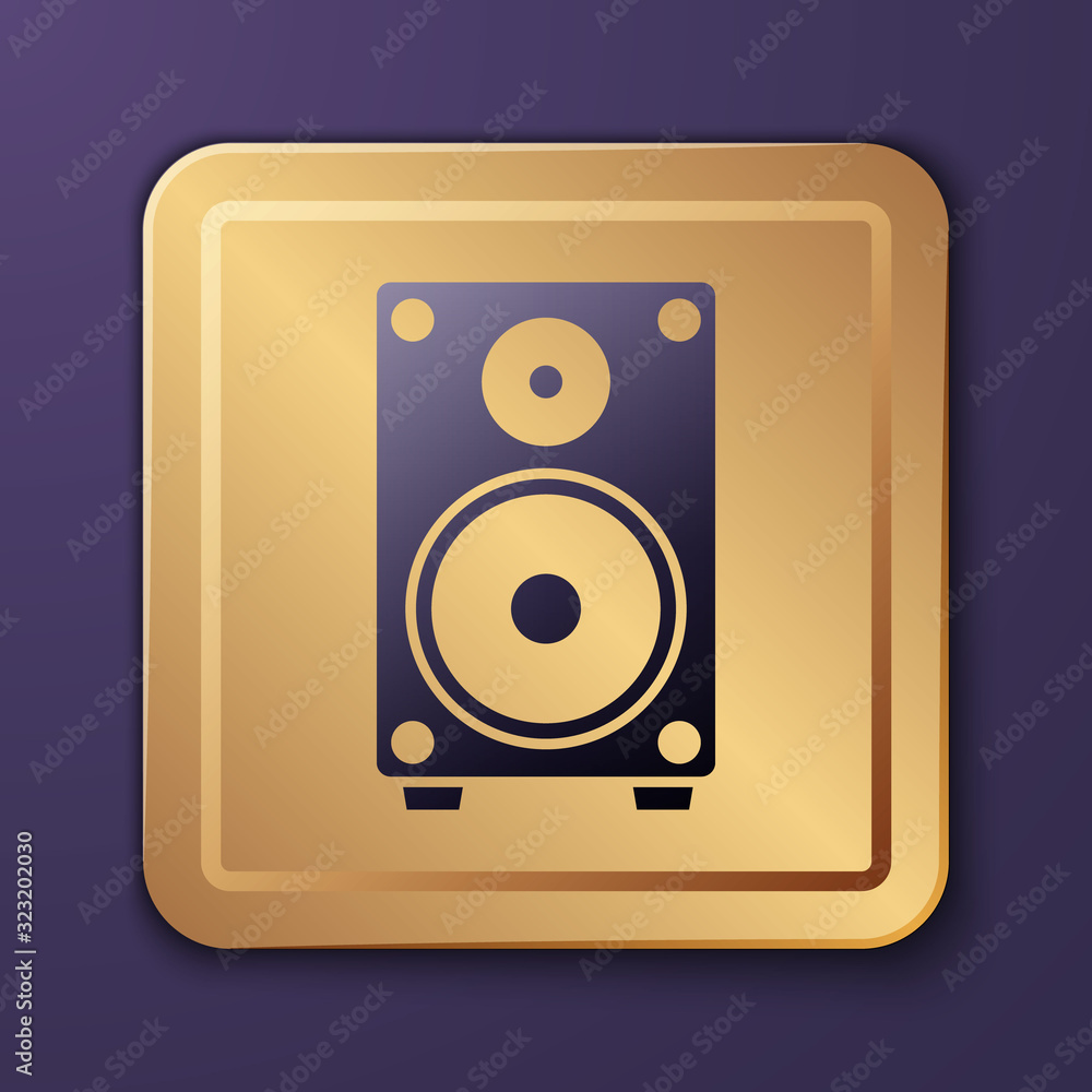 Purple Stereo speaker icon isolated on purple background. Sound system speakers. Music icon. Musical