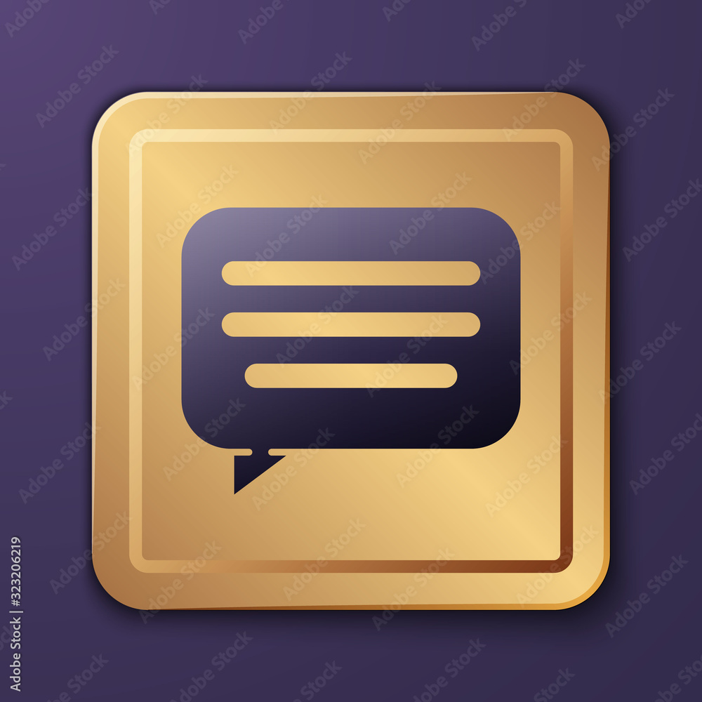 Purple Speech bubble chat icon isolated on purple background. Message icon. Communication or comment