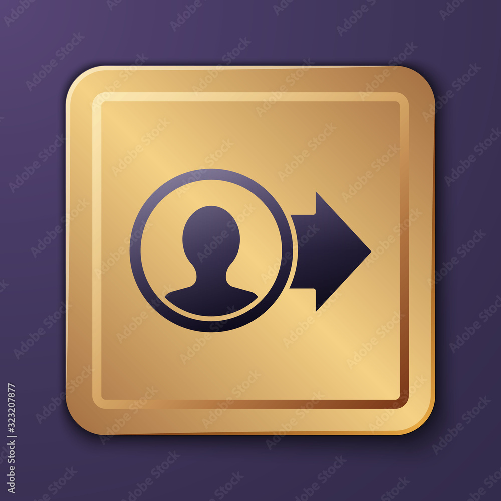 Purple Job promotion icon isolated on purple background. Success, achievement, motivation business s