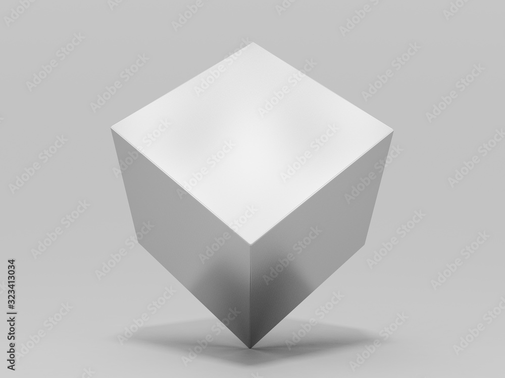 Design of abstract grey cubes, 3d rendering