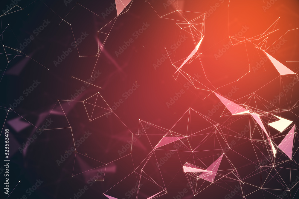 Abstract red polygonal background.