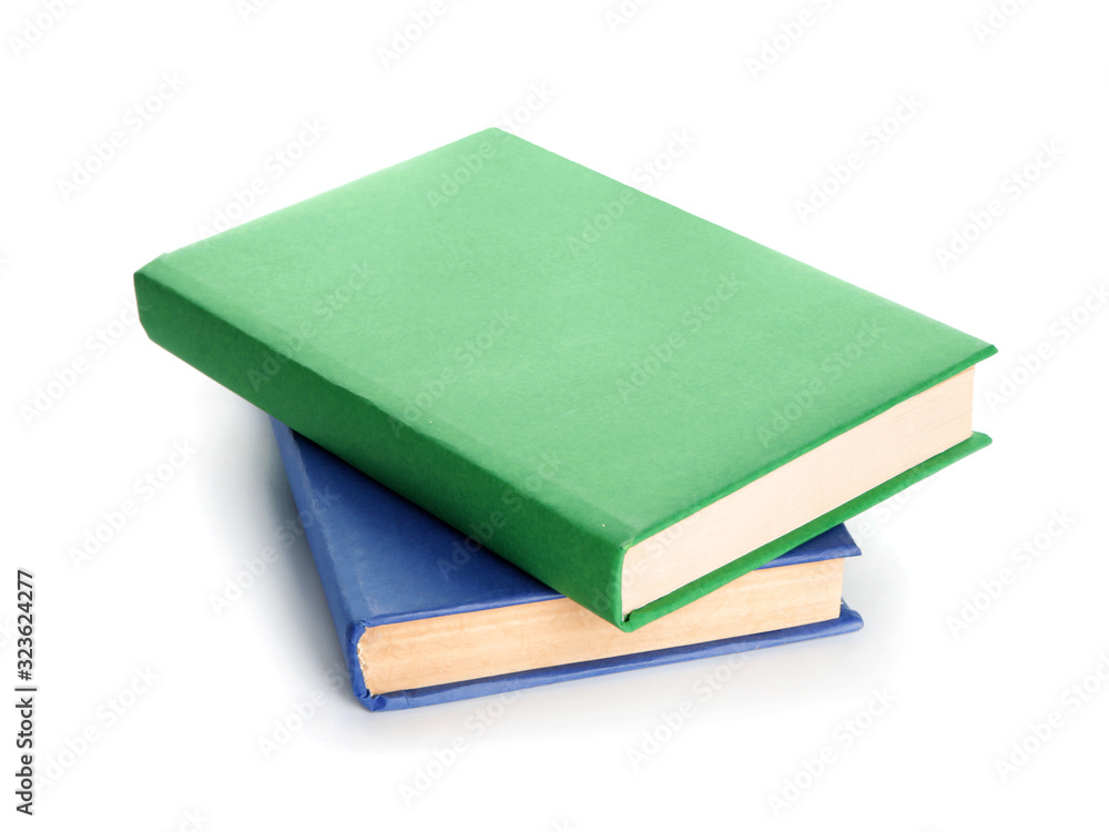 Two books on white background