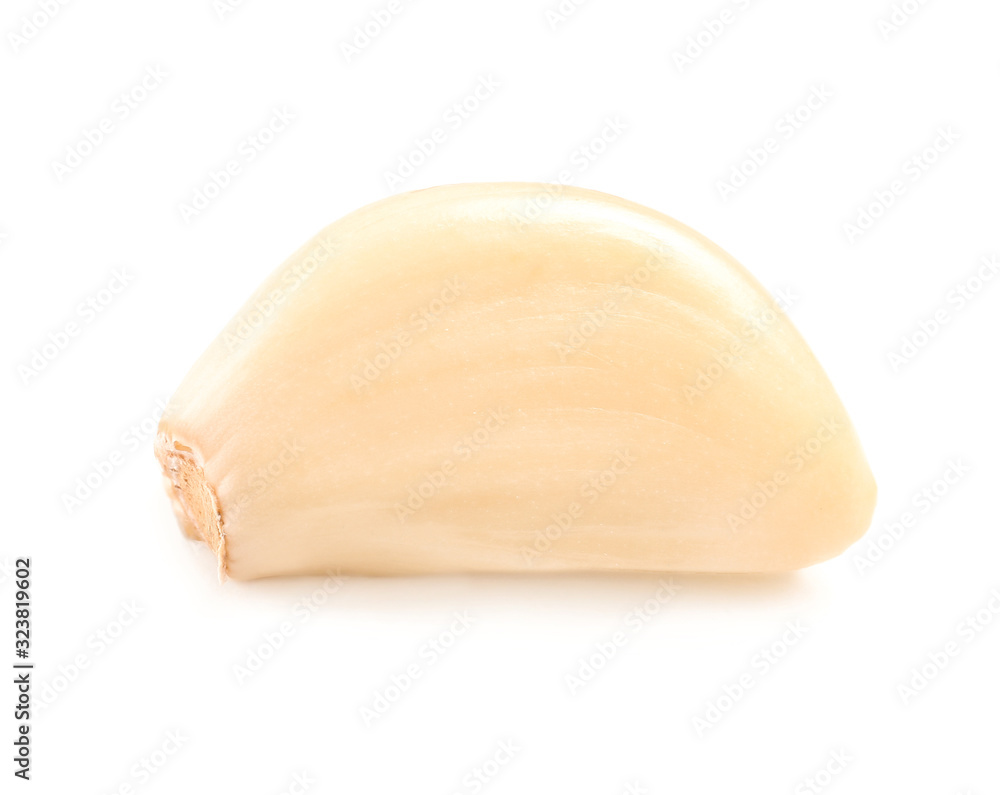 Fresh garlic on white background