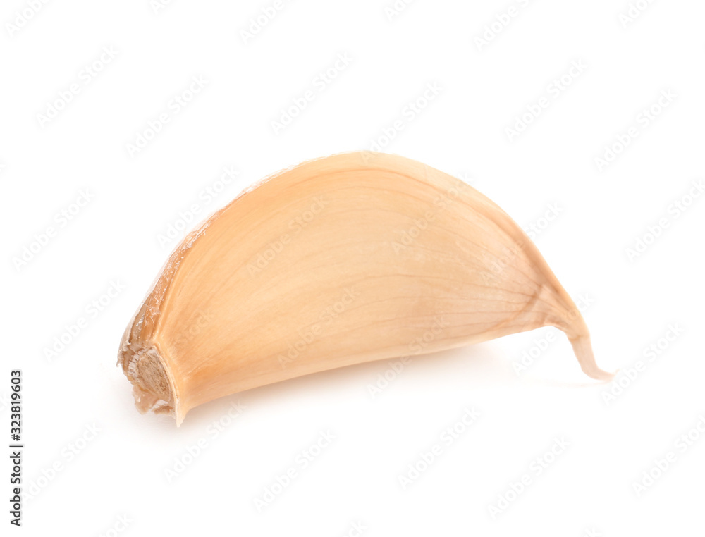 Fresh garlic on white background