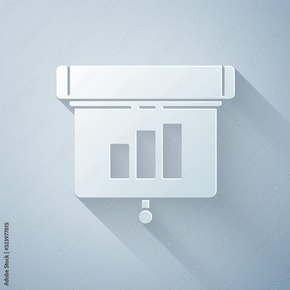 Paper cut Presentation financial business board with graph, schedule, chart, diagram, infographic, p