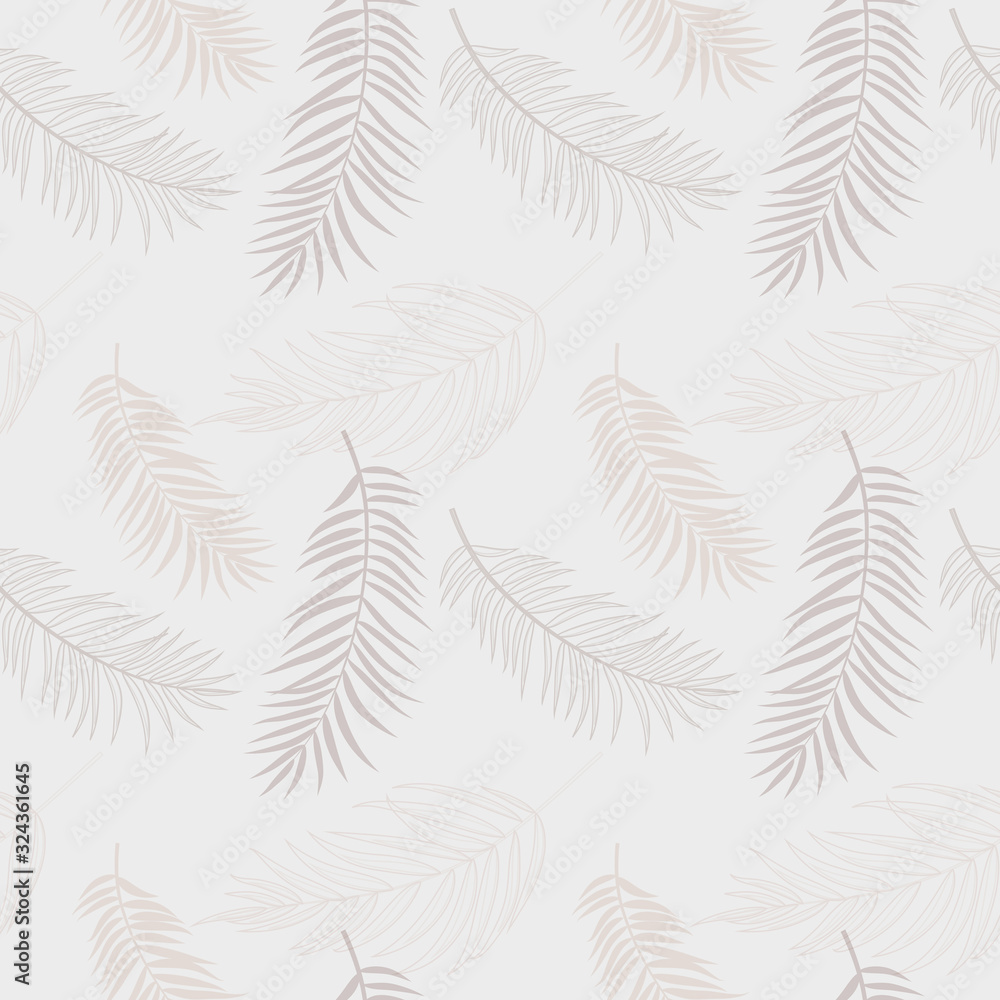 Beautifil Palm Tree Leaf  Silhouette Seamless Pattern Background Vector Illustration