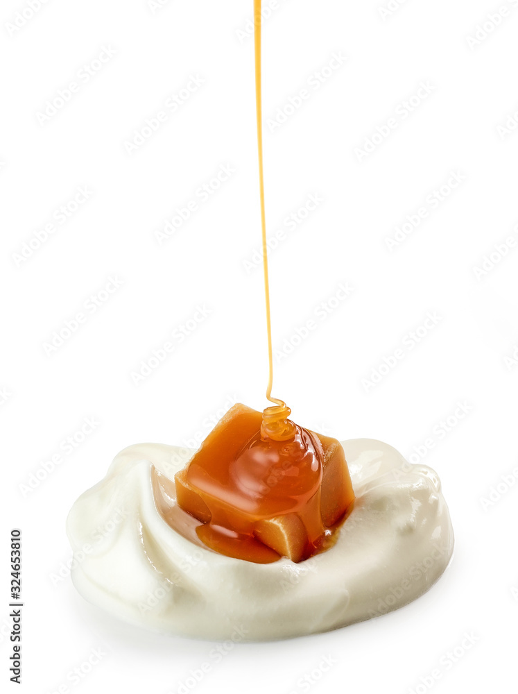 yogurt and caramel