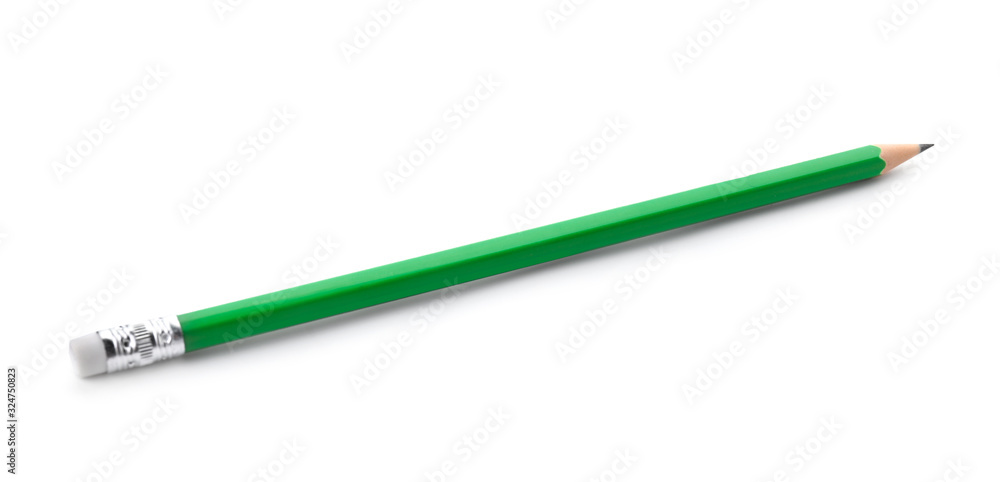 Ordinary pencil on white background