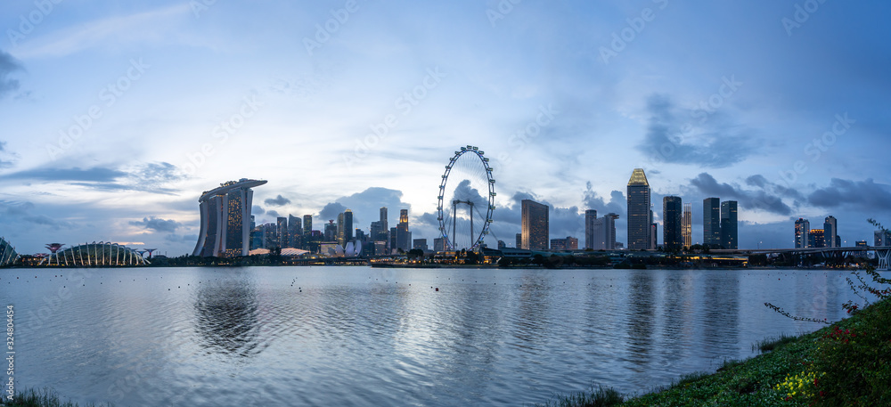 city skyline in singapore