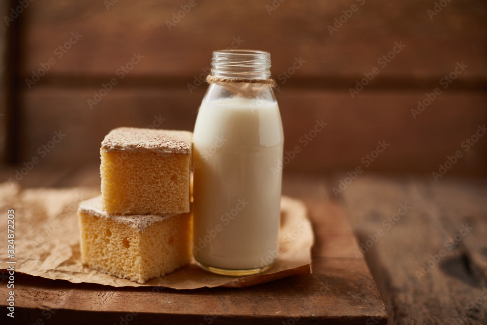 Closeup Milk cake.