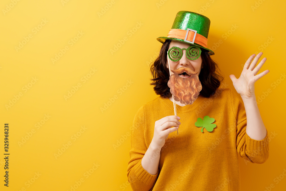 woman in leprechaun hat