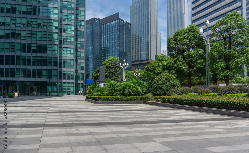 宁波商务区城市道路与现代办公楼