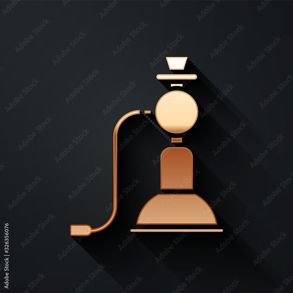 Gold Wave icon isolated on black background. Long shadow style. Vector Illustration