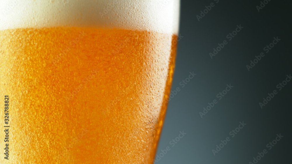 Detail of beer drink in close-up