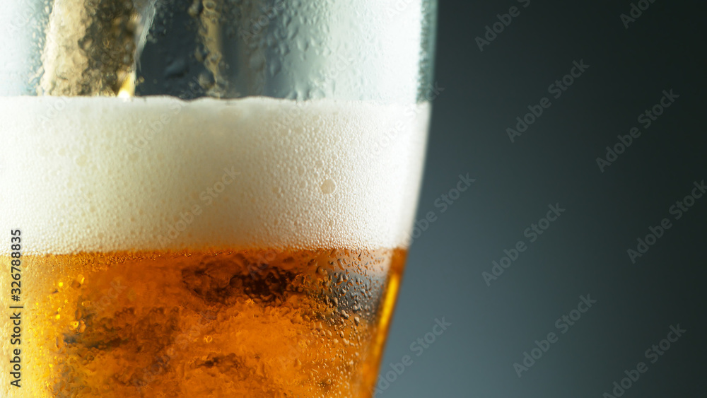 Detail of beer drink in close-up