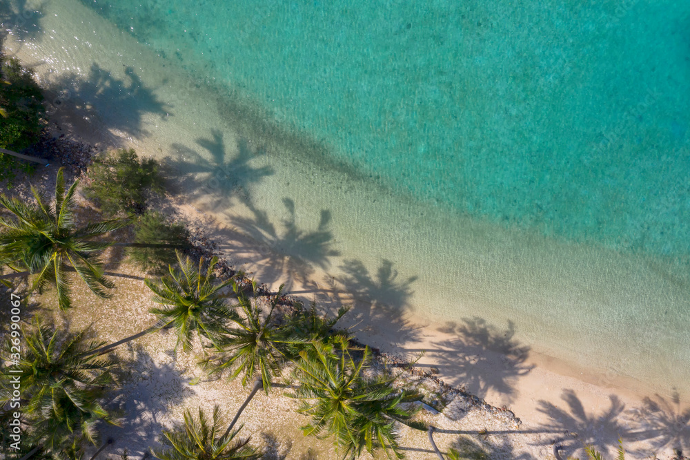 Aerial view. Top view.amazing nature background.The color of the water and beautifully bright.Azure 