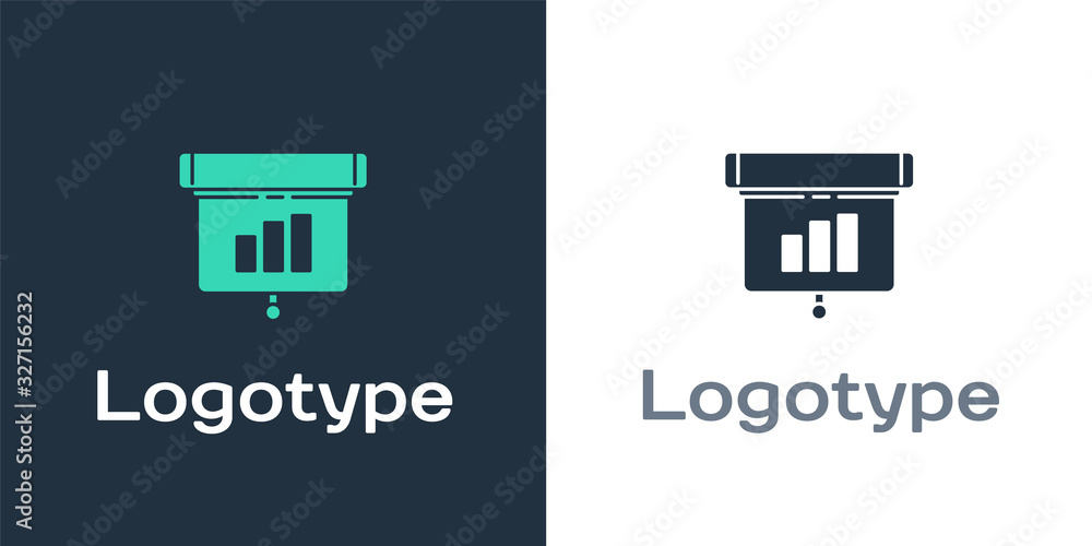 Logotype Presentation financial business board with graph，schedule，chart，diagram，infographic，pi徽标演示财