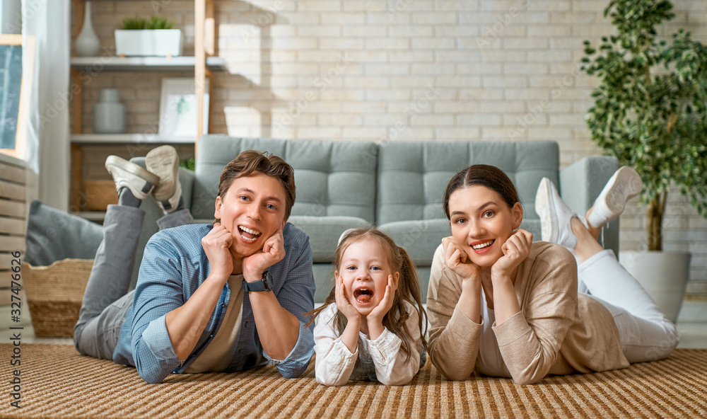  Child with mother and father.