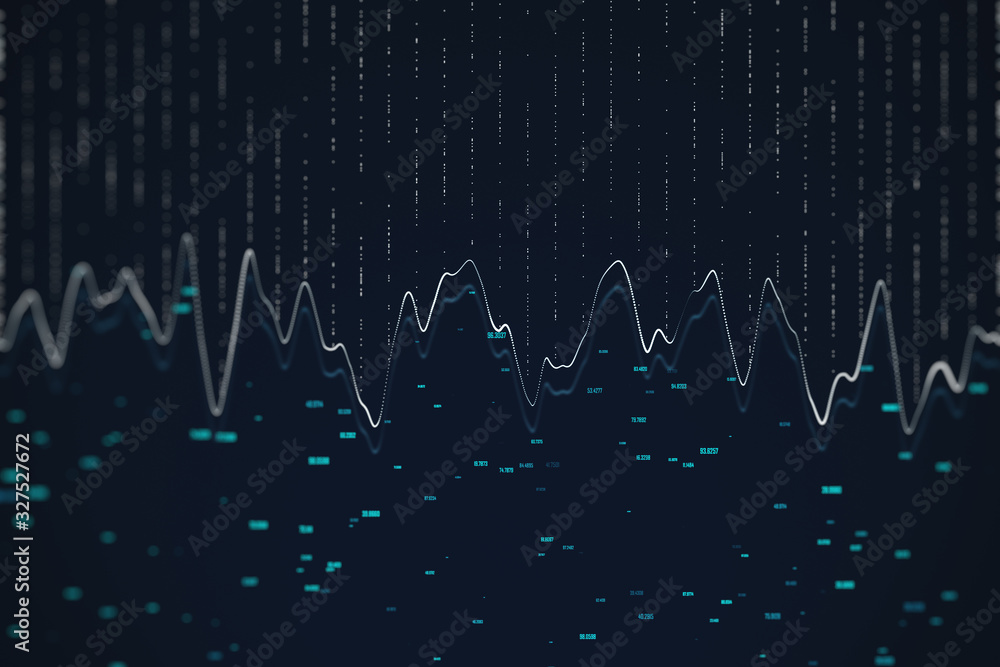 Virtual screen with stock data.