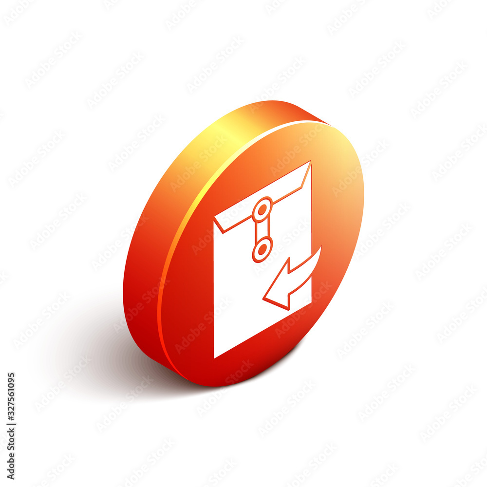 Isometric Envelope icon isolated on white background. Received message concept. New, email incoming 