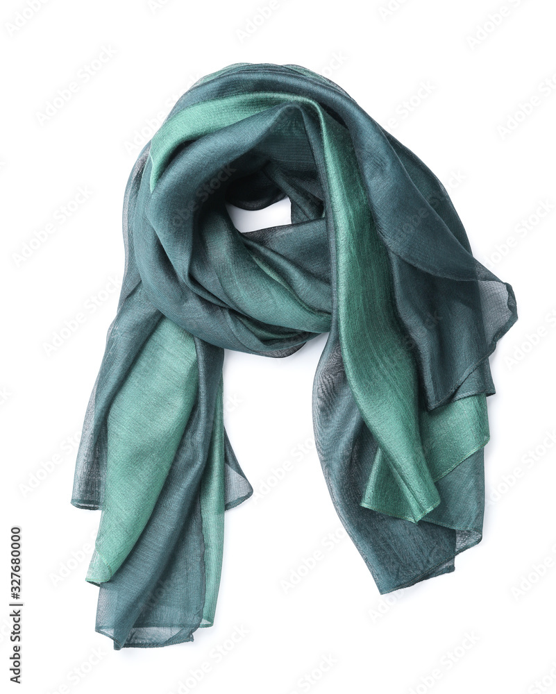 Beautiful scarf on white background