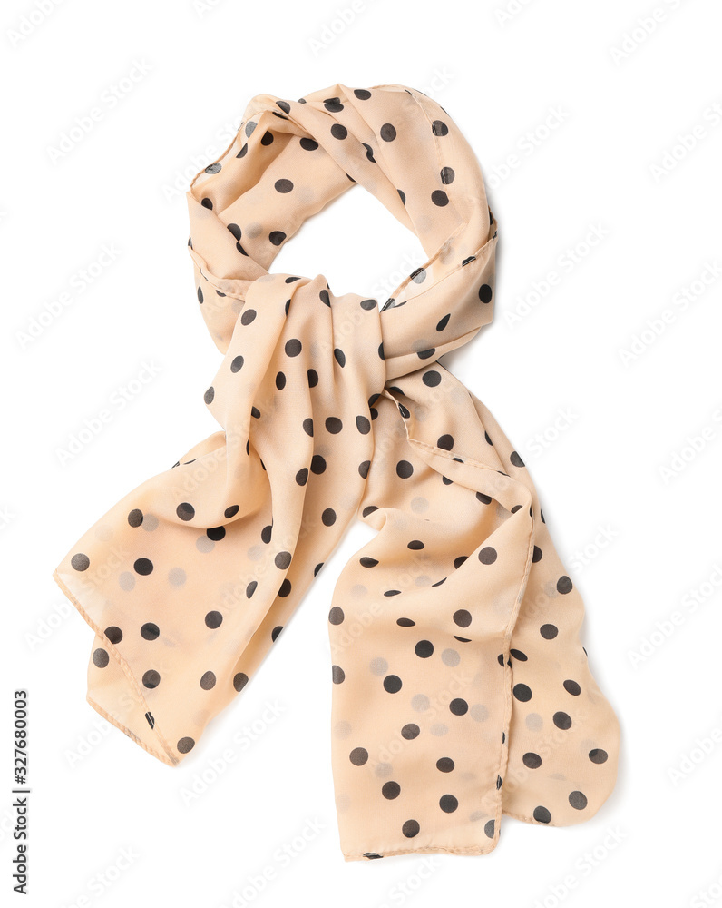 Beautiful scarf on white background